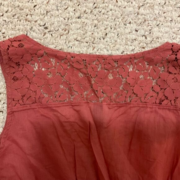 Sonoma Lace Back Sleeveless Top Rust Orange Size M - Picture 3 of 9